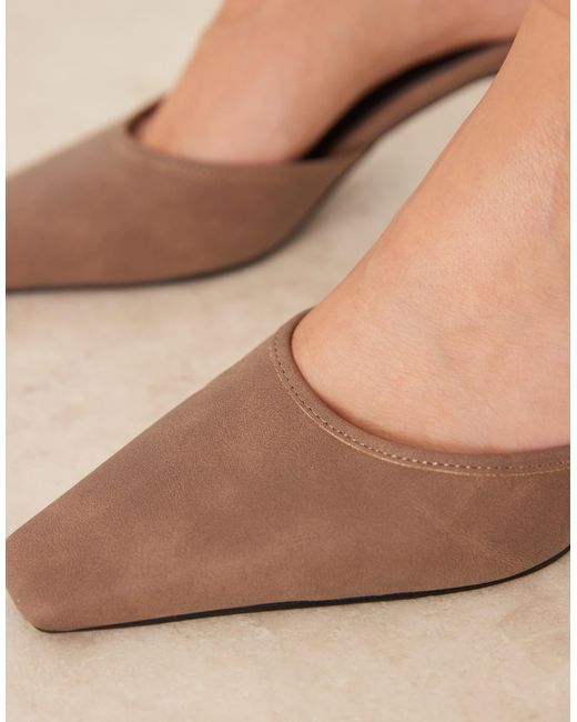 Alya - mules à talon - effet usé Raid en coloris Natural