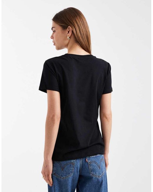 ARMANI EXCHANGE Black Diamante Logo T-shirt