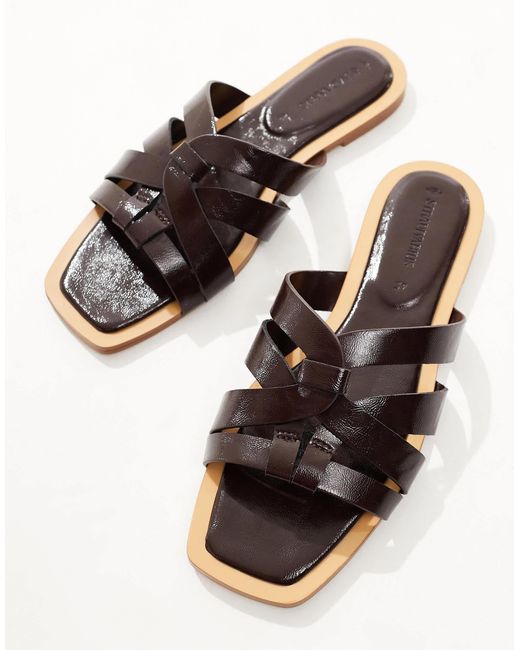 Stradivarius Brown – flache sandalen