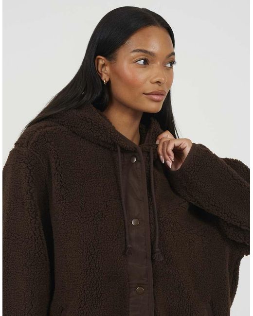 Brave Soul Black Hooded Fleece Jacket