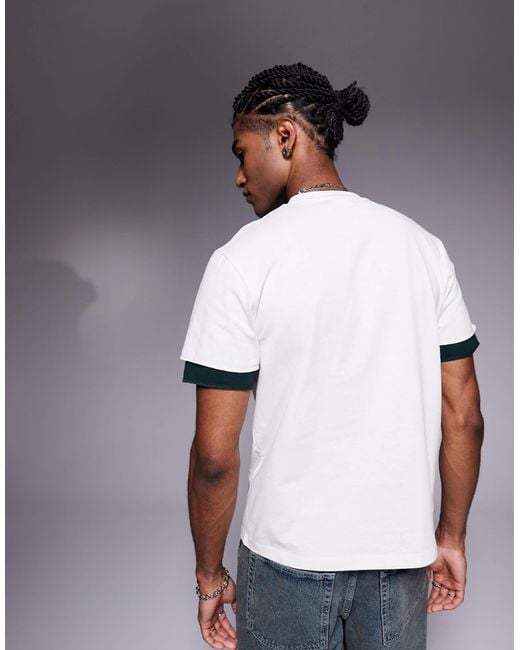 ASOS Gray Oversized T-shirt With Double Layer Sleeve And Car Graphic for men