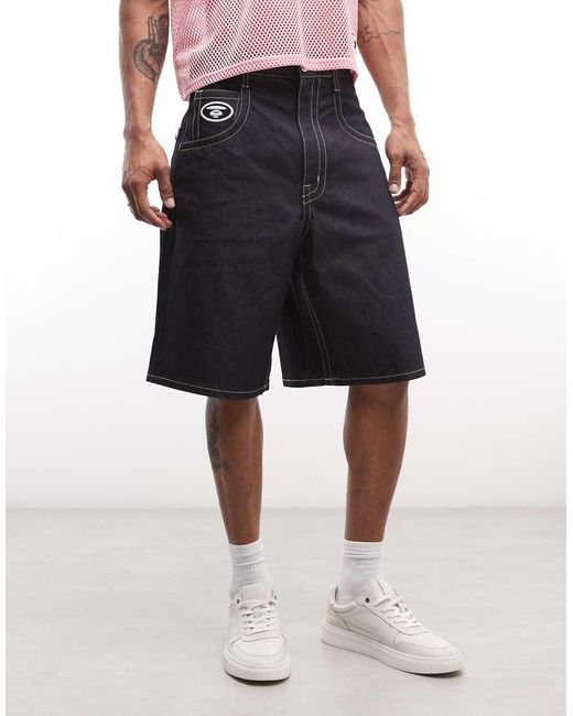 Aape By A Bathing Ape Pink Aape By A Bathing Ape Loose Fit Denim Jorts for men