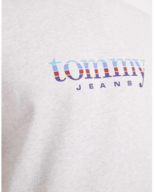 Tommy Hilfiger White Gradient Graphic Centre Logo Slim Fit T-shirt for men