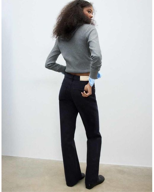 Stradivarius White D92 Straight Wide-leg Jeans