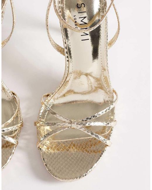 SIMMI White Simmi London Wide Fit Ola Embellished Heeled Sandals