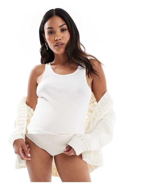 Mama.licious White Mamalicious Maternity 2 Pack Lace Trim Waist Control Briefs