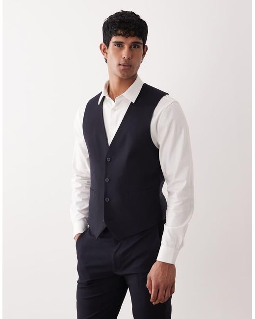 ASOS Blue Skinny Suit Waistcoat for men