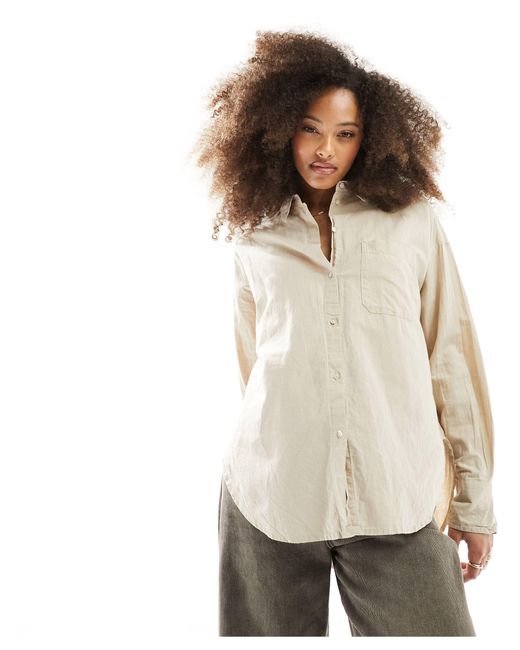 JJXX Natural Linen Blend Long Sleeve Shirt