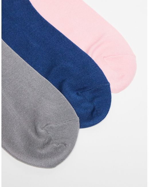 Polo Ralph Lauren Blue 3 Pack Mercerized Cotton Socks With Logo for men