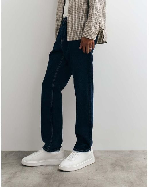 New Look Blue Straight Fit Jeans for men
