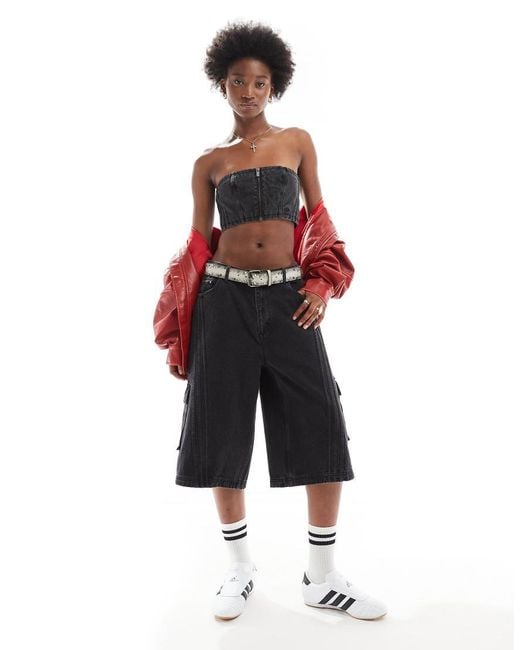 【ADIDAS】ADILENIUM 2 Denim Capri Short Pants - Black / JM Adilenium Season 2 Denim Capri Shorts (Gender Neutral