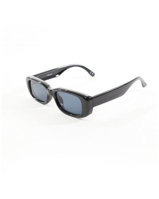 ASOS Black Slim Rectangle Sunglasses for men