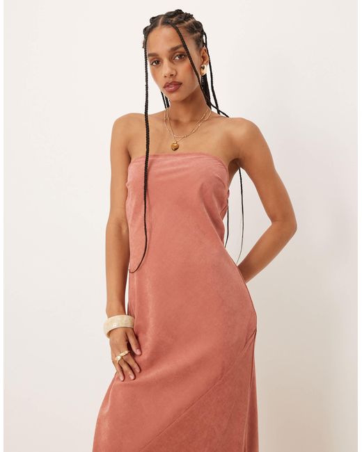 ASOS Pink – trägerloses maxikleid