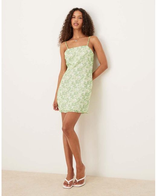 Glamorous Green Sleeveless Mini Dress