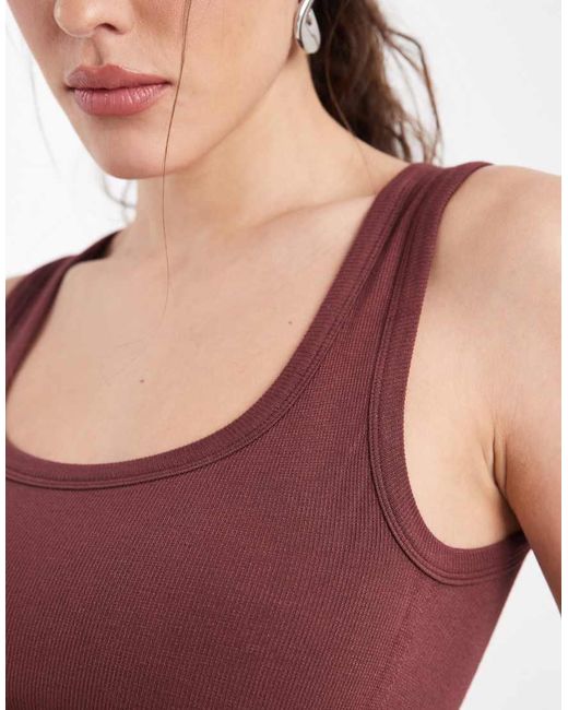 ASOS White Bra Free Seamless Rib Scoop Neck Vest