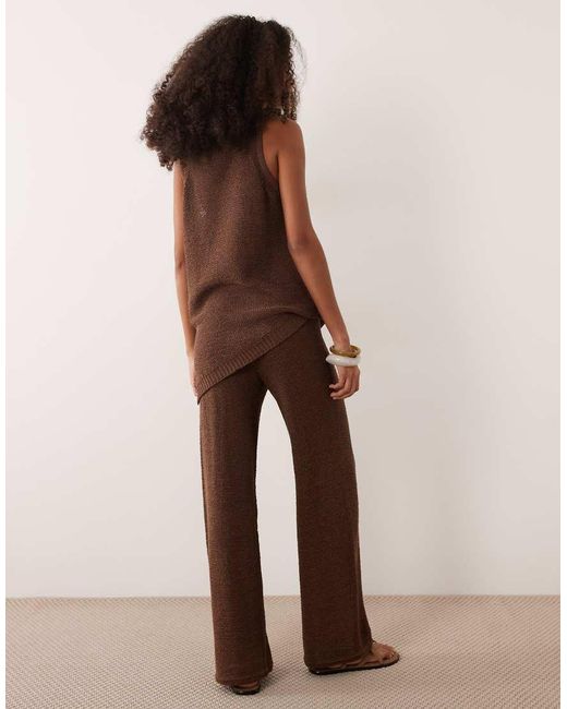 ASOS Brown Knitted Tape Trouser Co-Ord