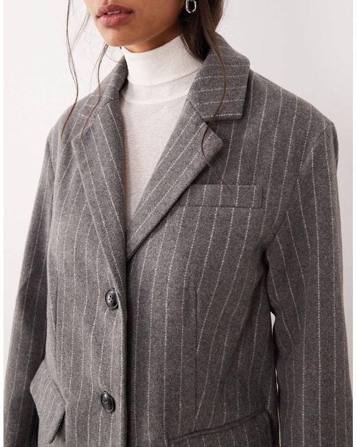 Jdy Gray Tailored Blazer With Wool