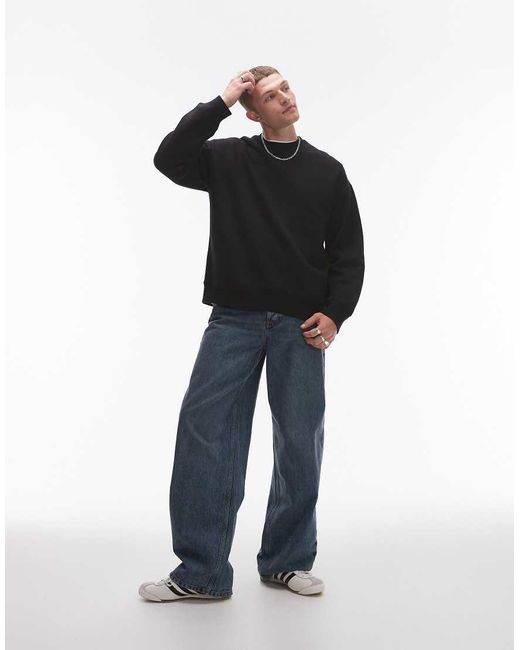 Sudadera Negra Extragrande De Topman de hombre de color Blue