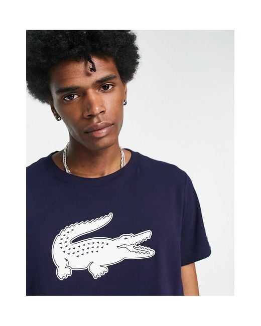 Lacoste T-shirt With Large Croc in Blue for Men | Lyst