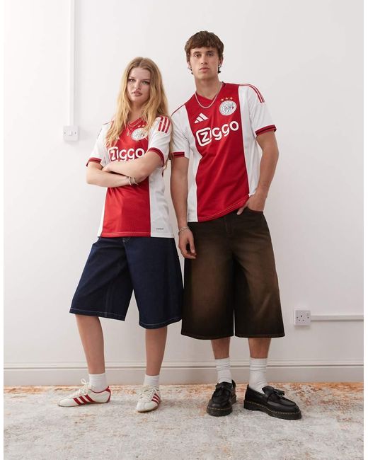 Adidas Originals Red Adidas Football Ajax 25/26 Home Jersey for men