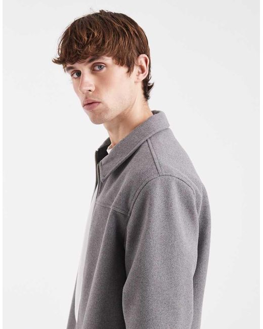JJ Rebel Gray Zip Brushed Jacket for men