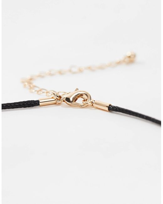 ASOS Blue Asos Design Curve Mid Length Cord Necklace With Red Puff Heart