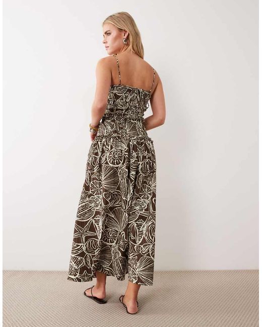 ASOS Multicolor Asos Design Petite Crinkle Maxi Dress With Shirred Dropped Waist