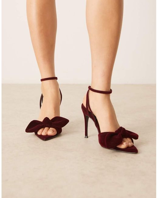 ASOS Natural Nellie Bow Detail High Heeled Mules