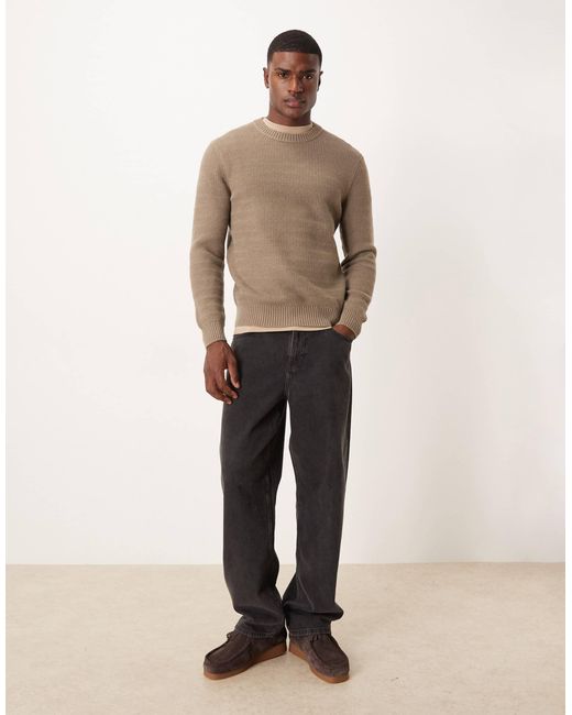Mango – oversize-strickpullover in Natural für Herren