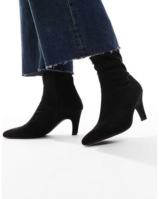 SEQWL Blue Starburst Kitten Heel Sock Boots
