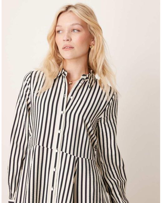 Y.A.S Natural Flippy Hem Mini Shirt Dress