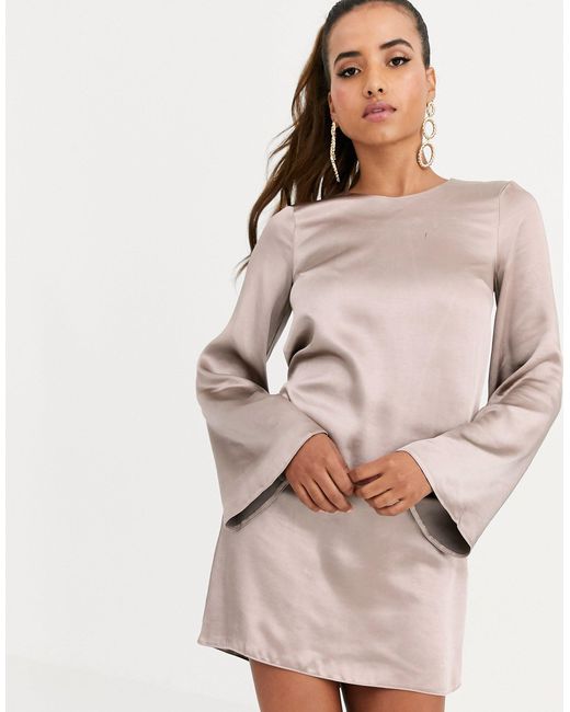 long sleeve shift mini dress