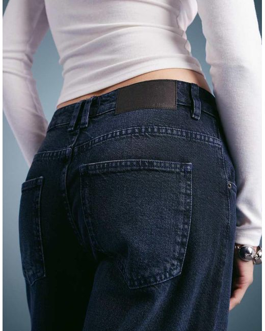 Weekday Blue Nova Low Waist Slim Fit Bootcut Jeans