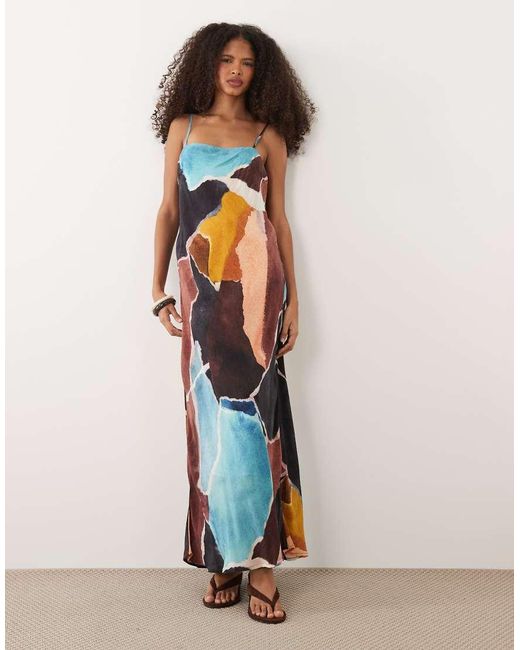 Nobody's Child Pink Darcie Square Neck Cami Strap Maxi Dress