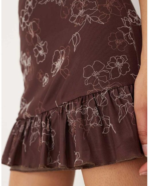 Motel Purple Motarika Floaty Mini Dress