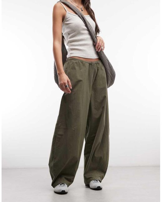 Weekday Natural Barrel Parachute Trousers