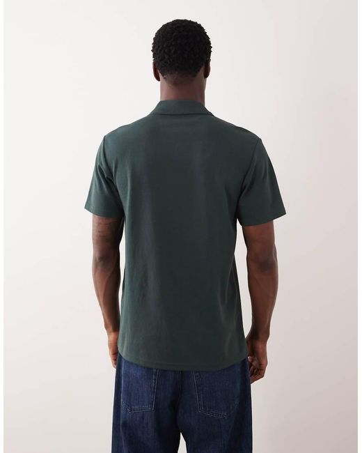 ASOS Blue Breathemaxtm Heavyweight Regular Fit Zip Polo for men