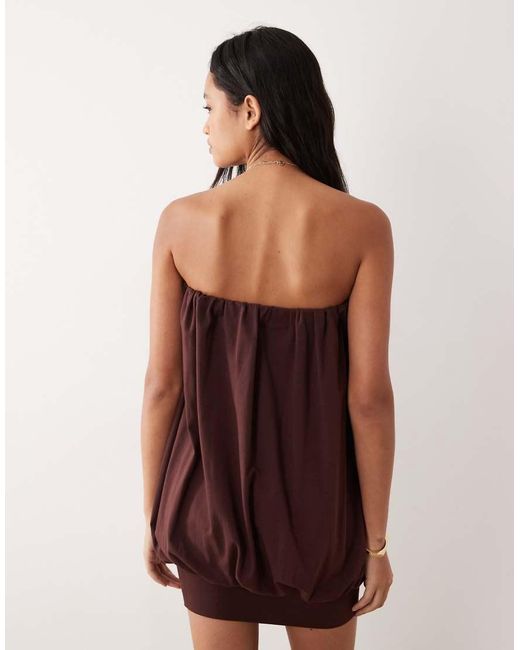ASOS Brown Bubble Hem Mini Dress
