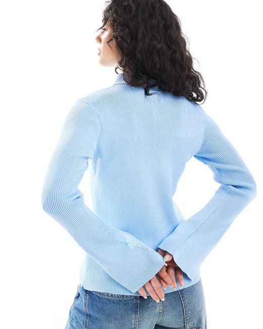 ASOS Net Vest Met Kraagje in het Blue