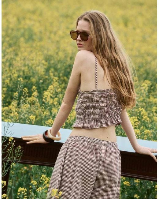 Stradivarius Pink Poplin Volume Trousers