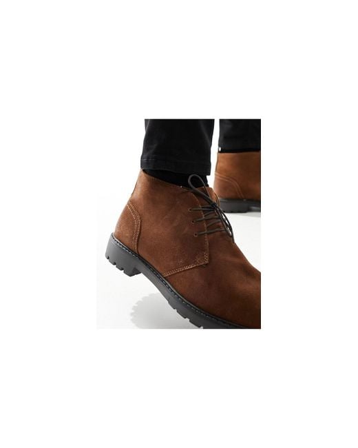 Red Tape Black Wide Fit Chukka Worker Boots for men