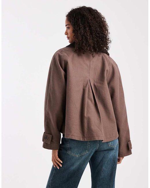 ASOS Brown Jacket With Contrast Collar