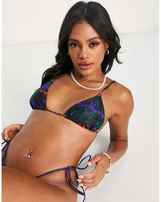 South Beach Multicolor Micro Triangle Bikini Top