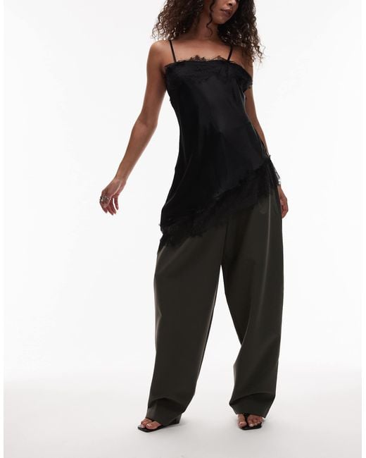 ASOS Black Super High Waisted Barrel Tailored Trouser