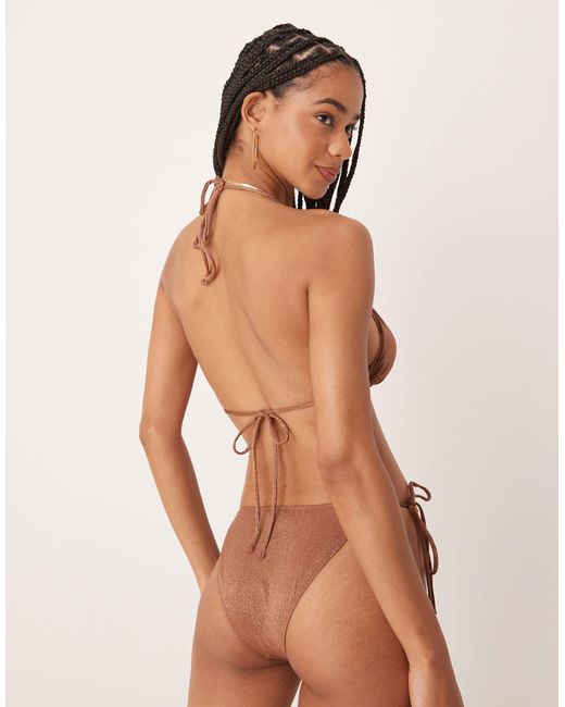 Stradivarius Natural Textured Bikini Top
