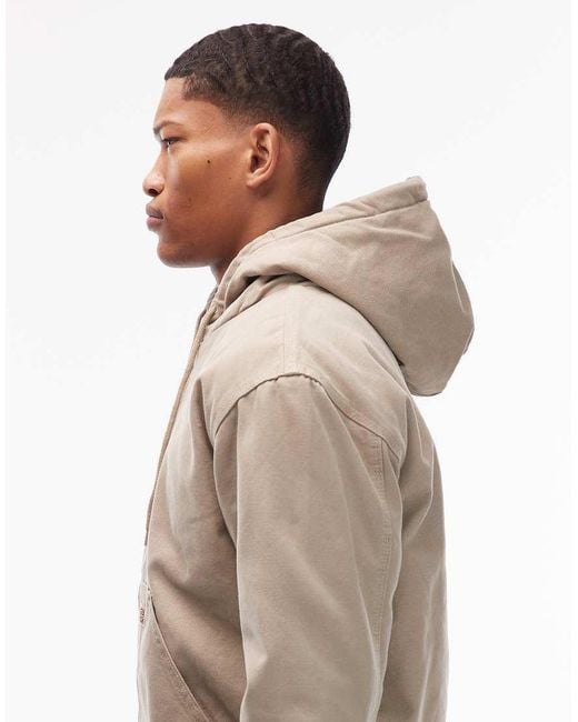 Dickies Natural Hilham Hooded Canvas Jacket for men