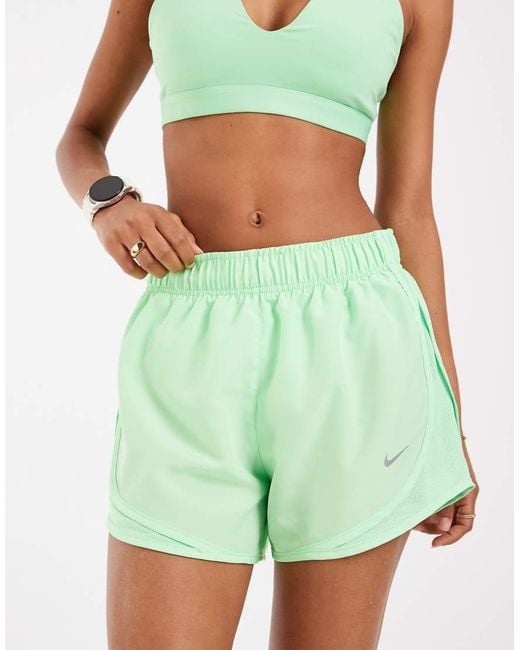 Nike White Tempo Dri-Fit Mid Rise 3 Inch Short