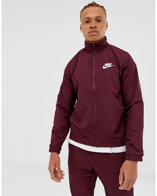 Nike Synthetic Woven Tracksuit Set in Red for Men | Lyst UK
