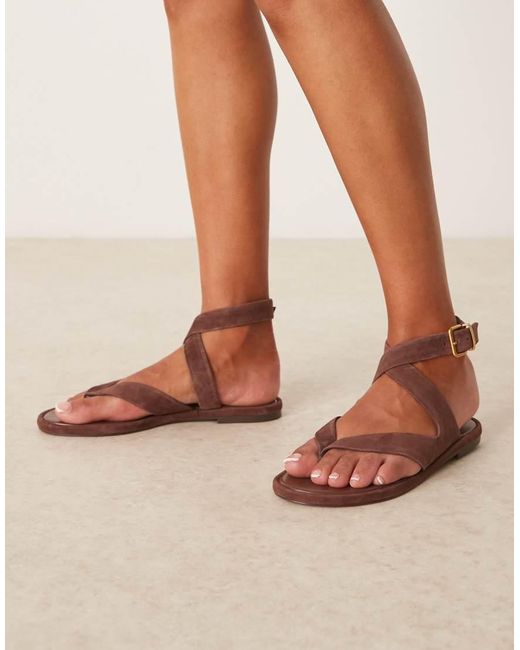 Mango Natural Suede Strap Sandals