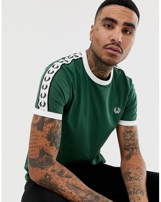 Fred Perry Sports Authentic Taped Ringer T-shirt in Green for Men | Lyst  Canada